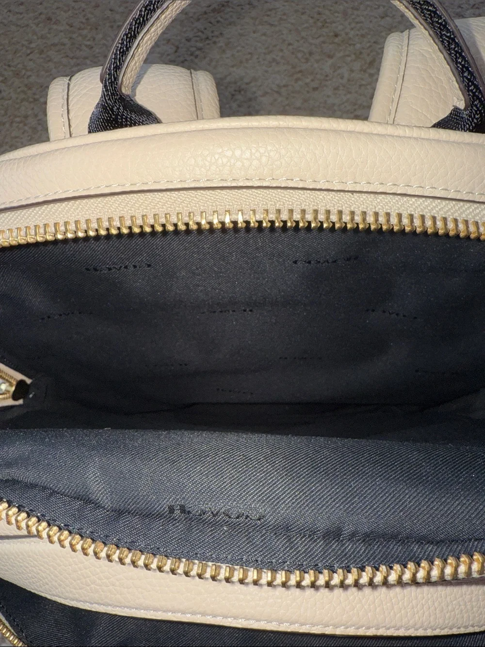 Coach Cream Leather Backpack with Multicolor Script Details - Picture 6 of 6